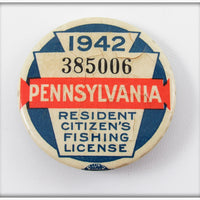 Vintage 1942 Pennsylvania Fishing License Pin