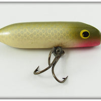 Vintage Paw Paw Silver Scale Fly Rod Groove Head Wobbler Lure