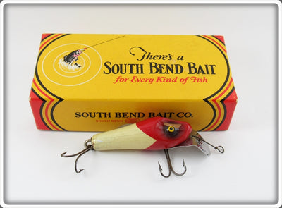 South Bend Red Arrowhead White Body Rascal Lure In Box 955 RW 