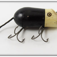 Vintage Shur Strike Black White Head Mouse Lure