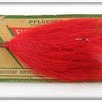 Vintage Pflueger Red Everiday Bucktail Gangs On Card