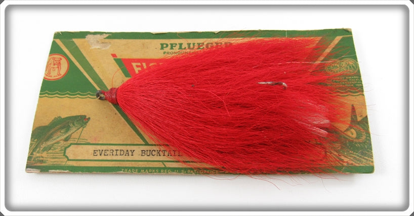 Vintage Pflueger Red Everiday Bucktail Gangs On Card