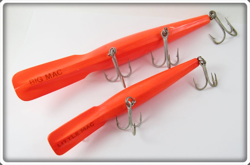 Vintage Storm Fluorescent Red Big Mac & Little Mac Lure Pair For