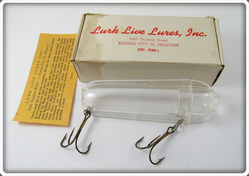 Vintage Lurk Live Lures Inc Minnow Tube Lure In Correct Box For Sale