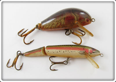 Vintage Rebel Natural Crawdad & Rainbow Trout Floater Lure Pair