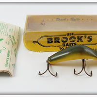 Vintage Brook's Baits Gold Scale Brook's Reefer Lure In Box