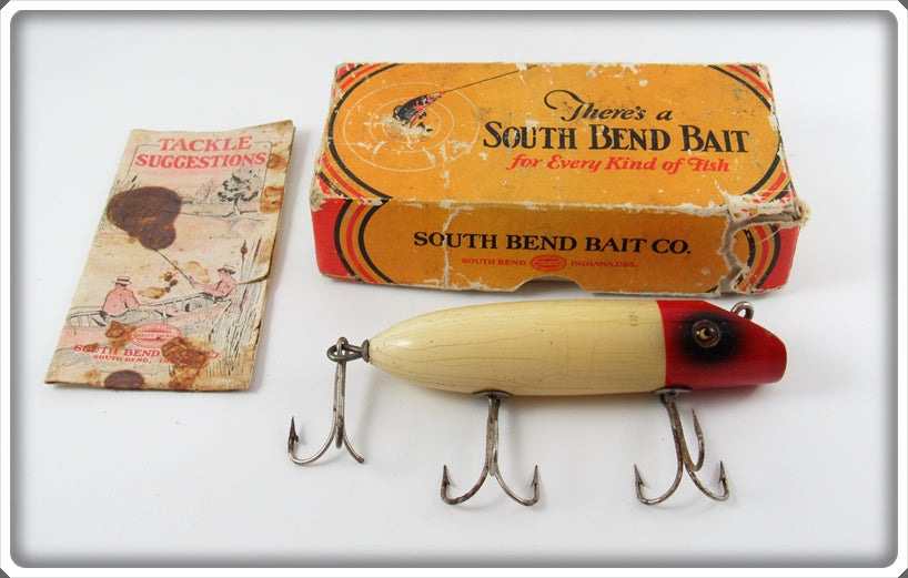 Vintage South Bend Red Head White Bass Oreno In Box