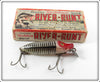 Vintage Heddon Silver Shore River Runt Lure In Box