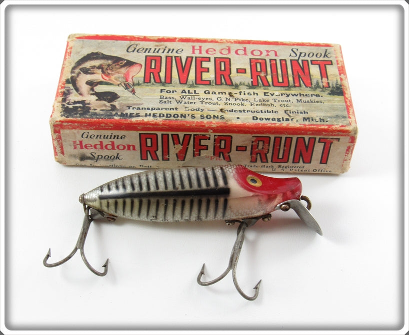 Vintage Heddon Silver Shore River Runt Lure In Box
