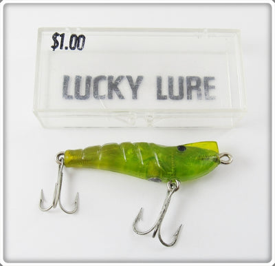Vintage Gillespie Green Lucky Lure Shrimp Lure In Correct Box