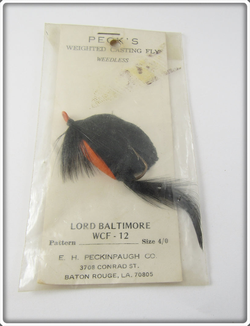 Vintage Peck's Lord Baltimore Weighed Casting Fly Rod Lure In Package