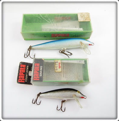 Rapala Silver & Blue Sinking Count Down Pair In Boxes