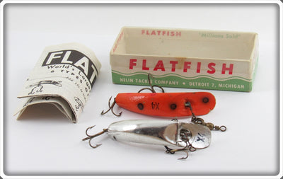 Helin X4 Orange & Chrome Flatfish Pair And One Box