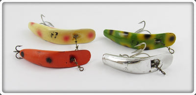 Helin F7 & F6 Flatfish Lot Of Four: Yellow, Orange, Frog, & Chrome