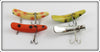 Helin F7 & F6 Flatfish Lot Of Four: Yellow, Orange, Frog, & Chrome