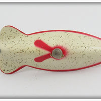 Buck Perry White & Red With Glitter Weedless Spoonplug