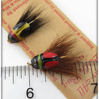 Lur All Yellow & Red Fly Rod Beetle Bug Set On Card