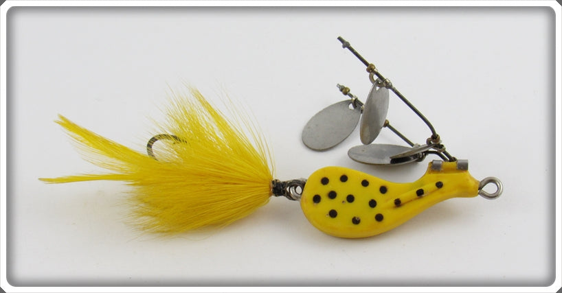 Creme's Yellow With Black Spots Jack's Dual Spinner For Sale