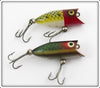 Heddon Red Head Frog Scale & Green Scale Tiny Lucky 13 Pair