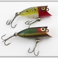 Heddon Red Head Frog Scale & Green Scale Tiny Lucky 13 Pair