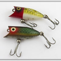 Heddon Red Head Frog Scale & Green Scale Tiny Lucky 13 Pair