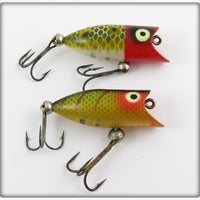 Heddon Red Head Frog Scale & Perch Tiny Lucky 13 Pair