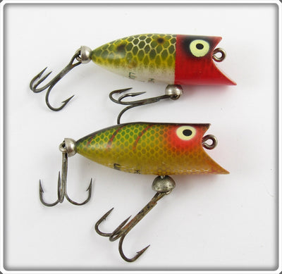 Heddon Red Head Frog Scale & Perch Tiny Lucky 13 Pair