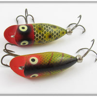Heddon Red Head Frog Scale & Perch Tiny Lucky 13 Pair
