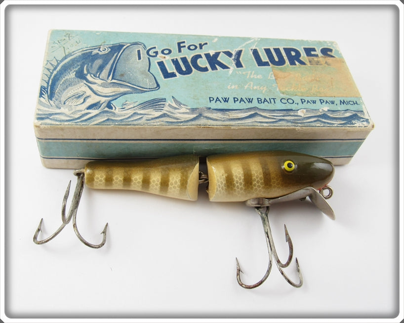 Vintage Paw Paw Lucky Lures Jointed Pikie Lure In Box