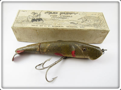 Vintage C.C. Roberts Mud Puppy Lure In Cartoon Box