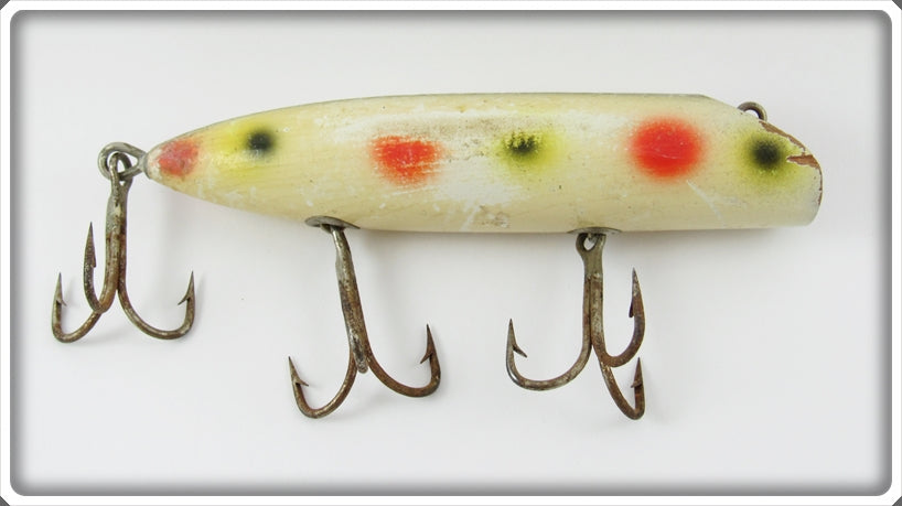 South Bend White With Green & Red Spots Musk Oreno Lure