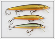 Rapala Finland Gold Rattlin' Husky Jerk Lot Of Three