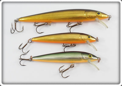 Rapala Finland Gold Rattlin' Husky Jerk Lot Of Three