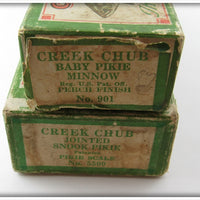 Creek Chub Jointed Snook & Baby Pikie Empty Box Pair
