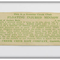 Creek Chub Hang Tag For Injured Minnow/Dingbat