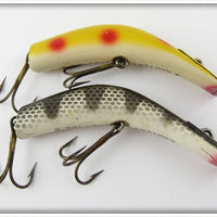 Vintage Kautzky Yellow & Black Scale Lazy Ike 3 Lure Pair