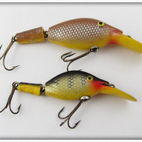 Vintage Hubbard Silver Scale & Perch Sparkle Tail Lure Pair