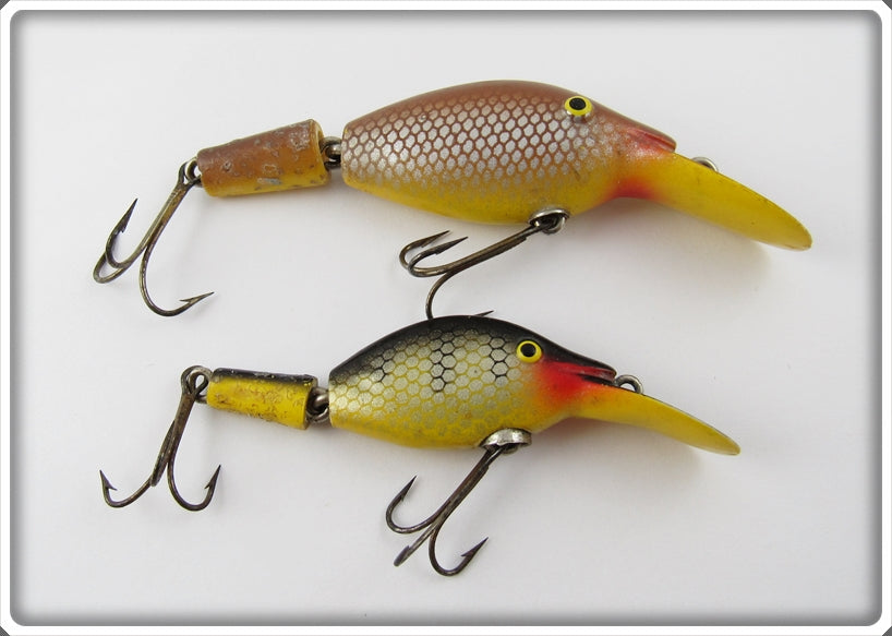 Vintage Hubbard Silver Scale & Perch Sparkle Tail Lure Pair