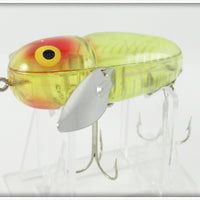 Heddon Transparent Yellow With Silver Shore Crazy Crawler