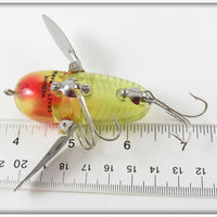 Heddon Transparent Yellow With Silver Shore Crazy Crawler