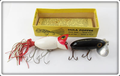 Vintage Fred Arbogast Hula Popper In Box & Jitterbug Lure Pair