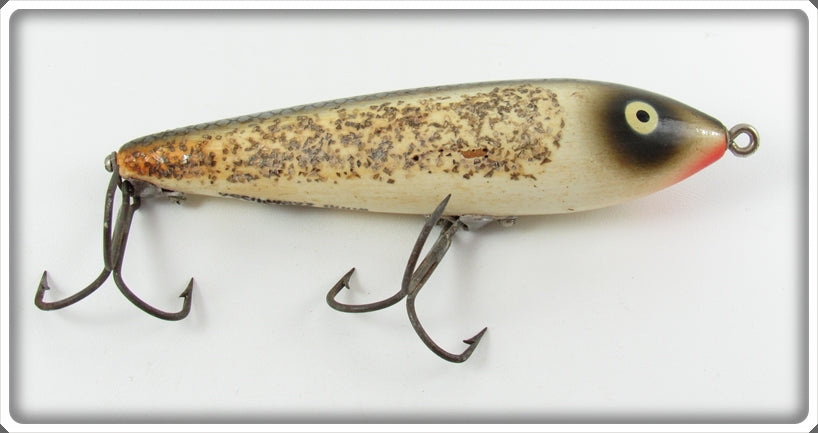 Vintage Heddon Silver Flitter Wood Zaragossa Lure