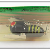 Heddon Black Red Wings Tiny Crazy Crawler On Card