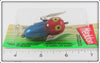 Heddon Blue Red Head Tiny Crazy Crawler On Card
