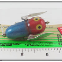 Heddon Blue Red Head Tiny Crazy Crawler On Card