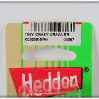 Heddon Blue Red Head Tiny Crazy Crawler On Card