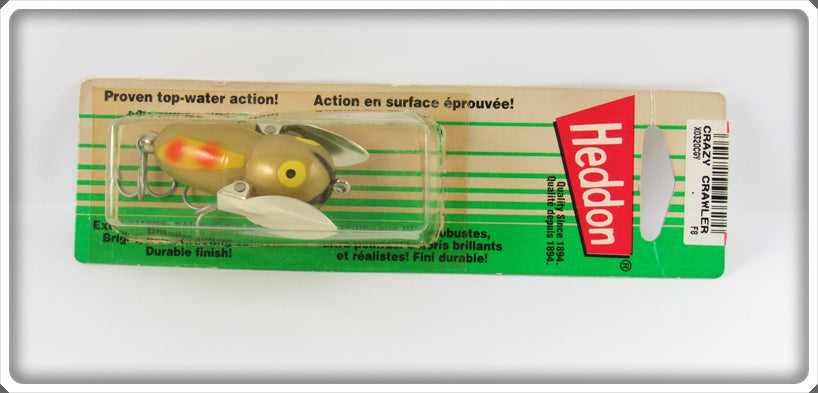 Heddon Gold Yellow Wings Tiny Crazy Crawler Lure On Card 