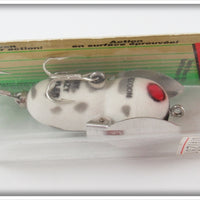 Heddon White & Grey Coachdog Tiny Crazy Crawler On Card