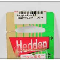 Heddon White & Grey Coachdog Tiny Crazy Crawler On Card