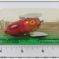 Heddon Orange Red Wings Tiny Crazy Crawler On Card